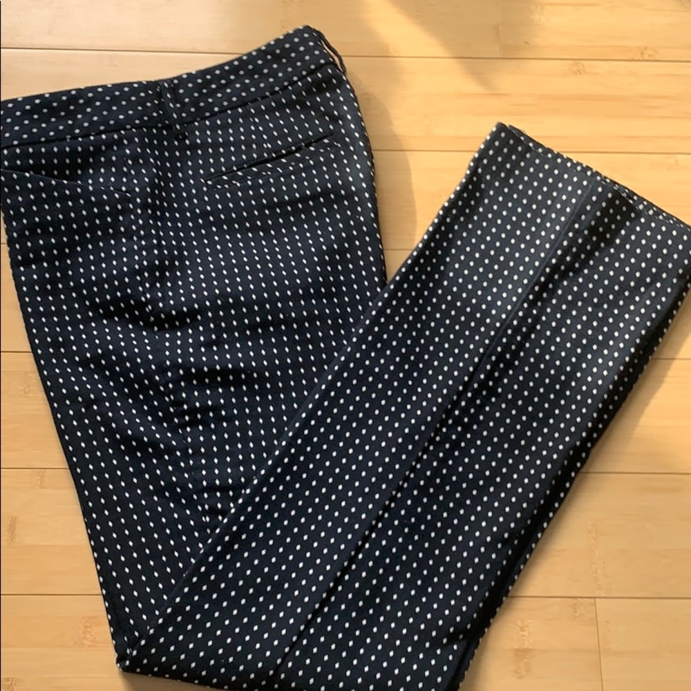 Navy and white dotted Editor Pants
